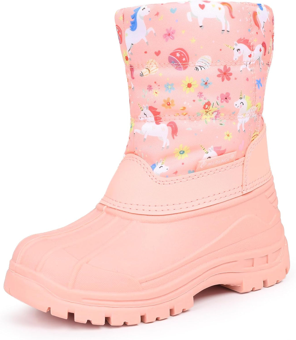 Boys Girls Snow Boots Winter Waterproof Resistant Cold Weather Outdoor Shoes (Toddler/Little Kid)