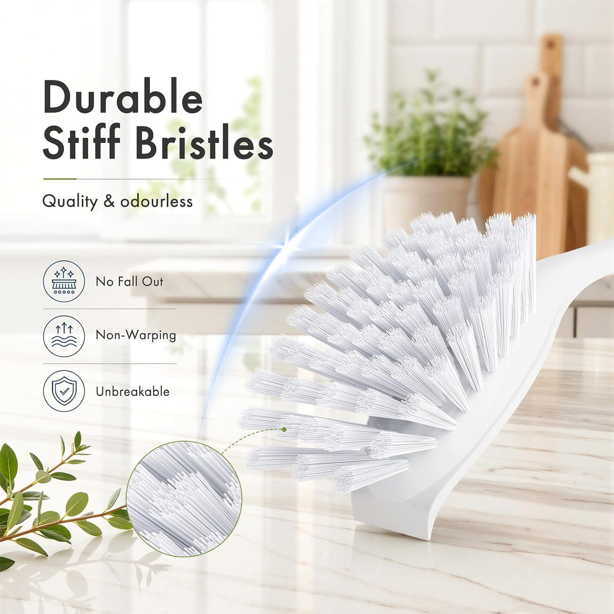Dish Brush, 2 Pack Dish Scrubber with Handle, Kitchen Dishes Brushes, Scrub Brush with Stiff Bristles for Cleaning