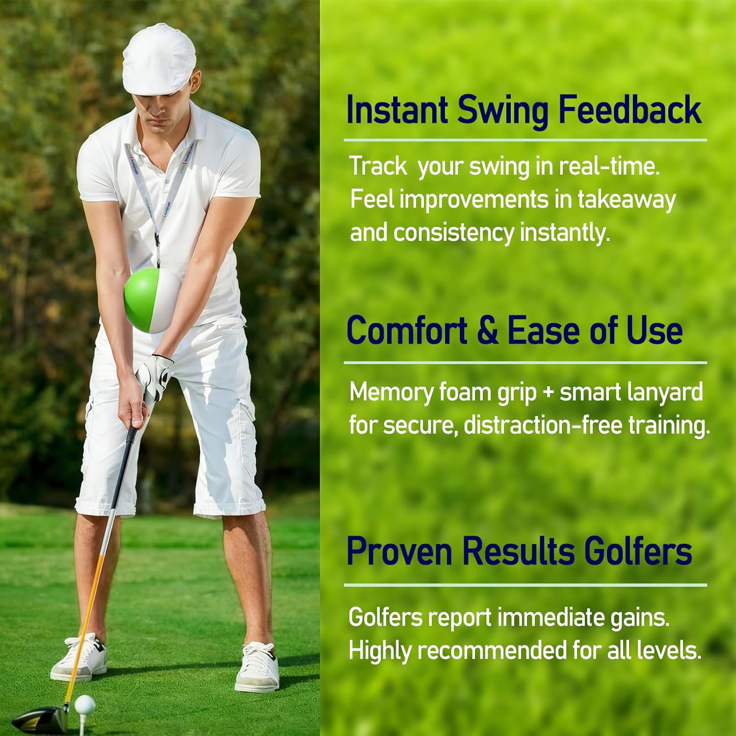 Compression Golf Swing Trainer Ball with Pure Strike Training Aid | Golf Swing Trainer Ball Featuring Soft Memory