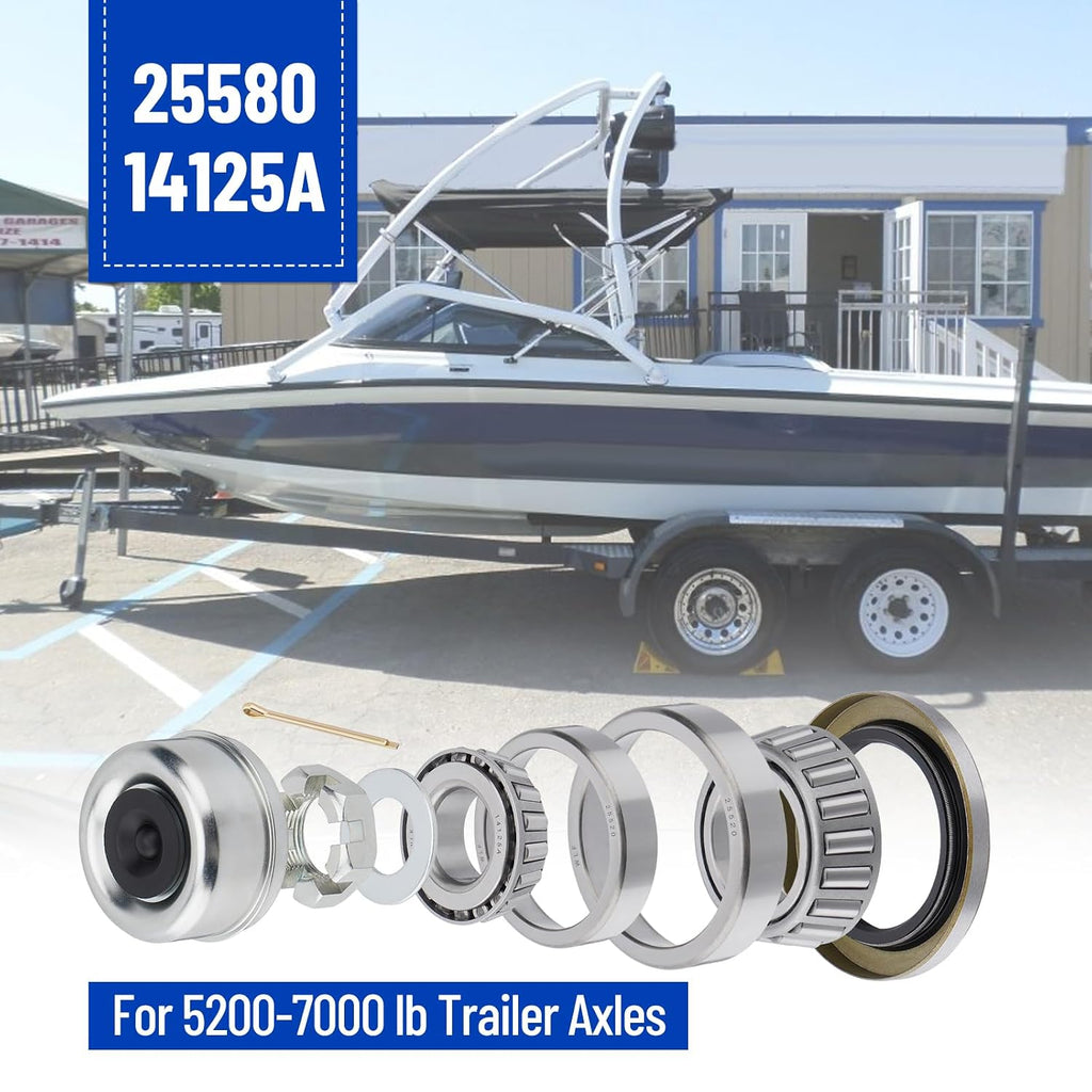 4 Sets 25580 14125A Boat Trailer Axles Bearing Kits