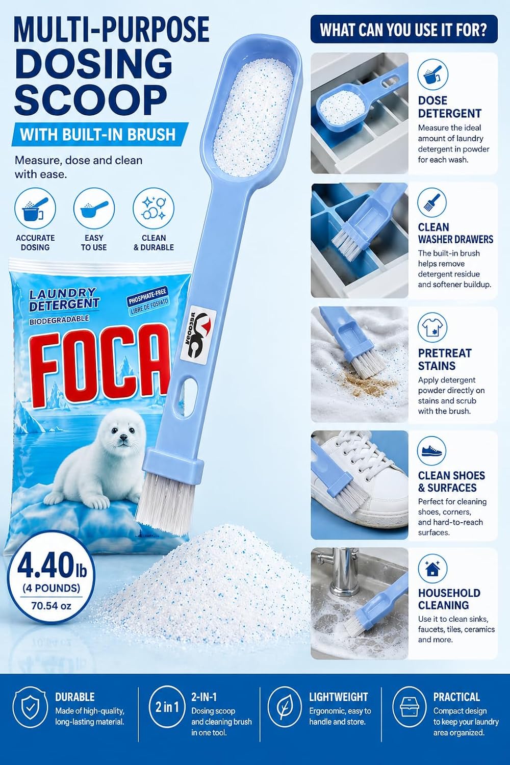 Foca Laundry Detergent 4.4 lb Bag - with Spoon., 4.41 Pound (Pack of 1)