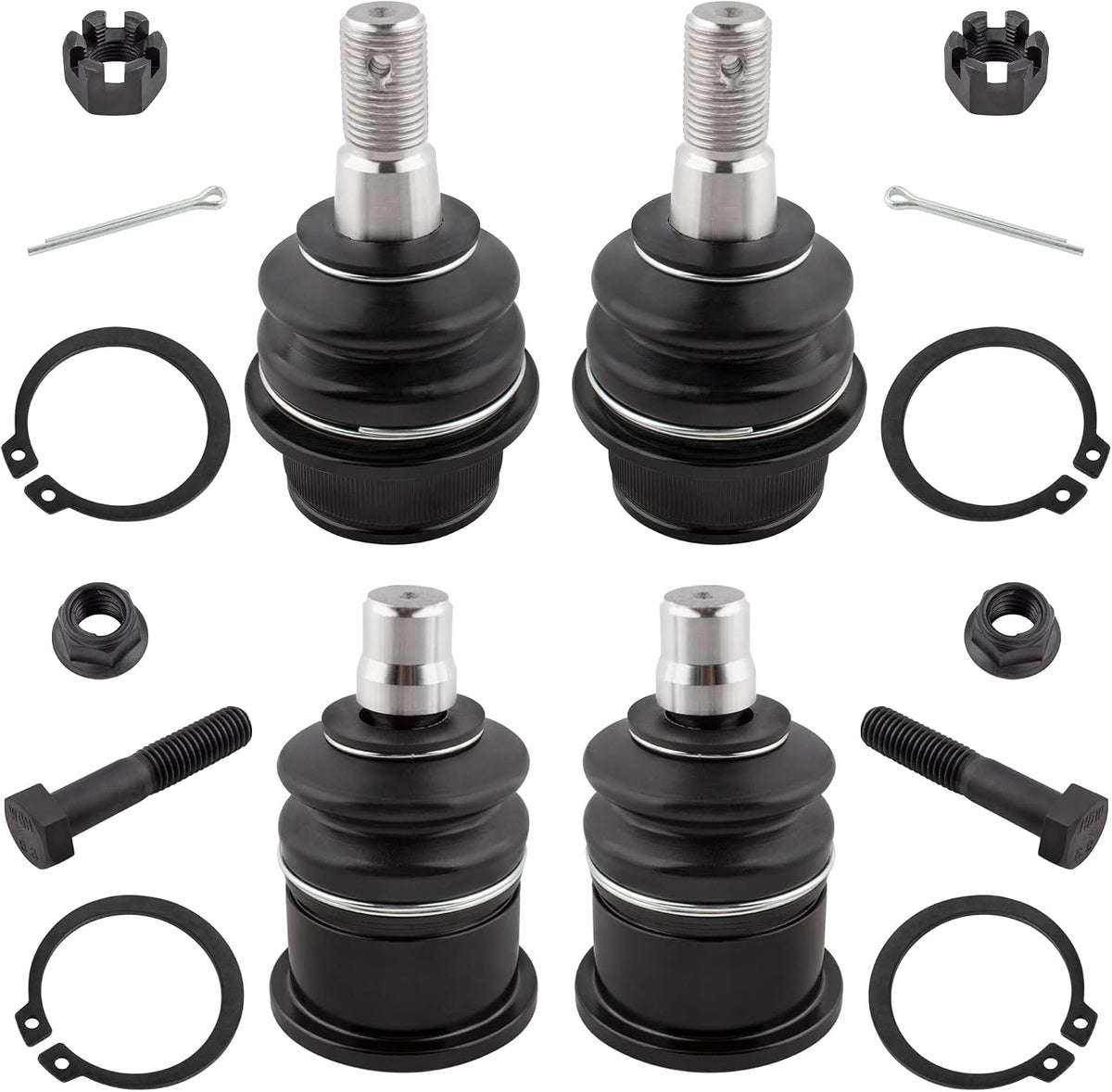 BOXI 4pcs Front Upper & Lower Ball Joints Fit for Ford Explorer Explorer Sport Trac Ranger 1995-2005/Mazda B2500 B3000 B4000 1998-2007/Mercury Mountaineer 1997-2001 - 2WD/4WD | K80012 K8695T