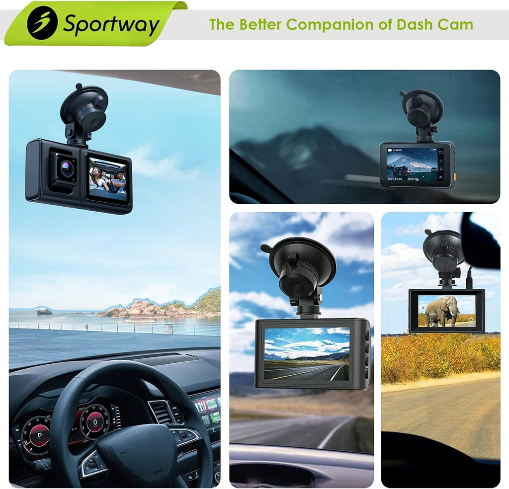 S504 Suction Cup Dash Cam Mount Holder (5th Gen) with 4pcs 360 Rotating Joints for Apeman Ssontong Biuone iZEEKER