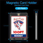 20-Pack 100pt Magnetic Card Holder, One Touch Card Holder for Trading Cards