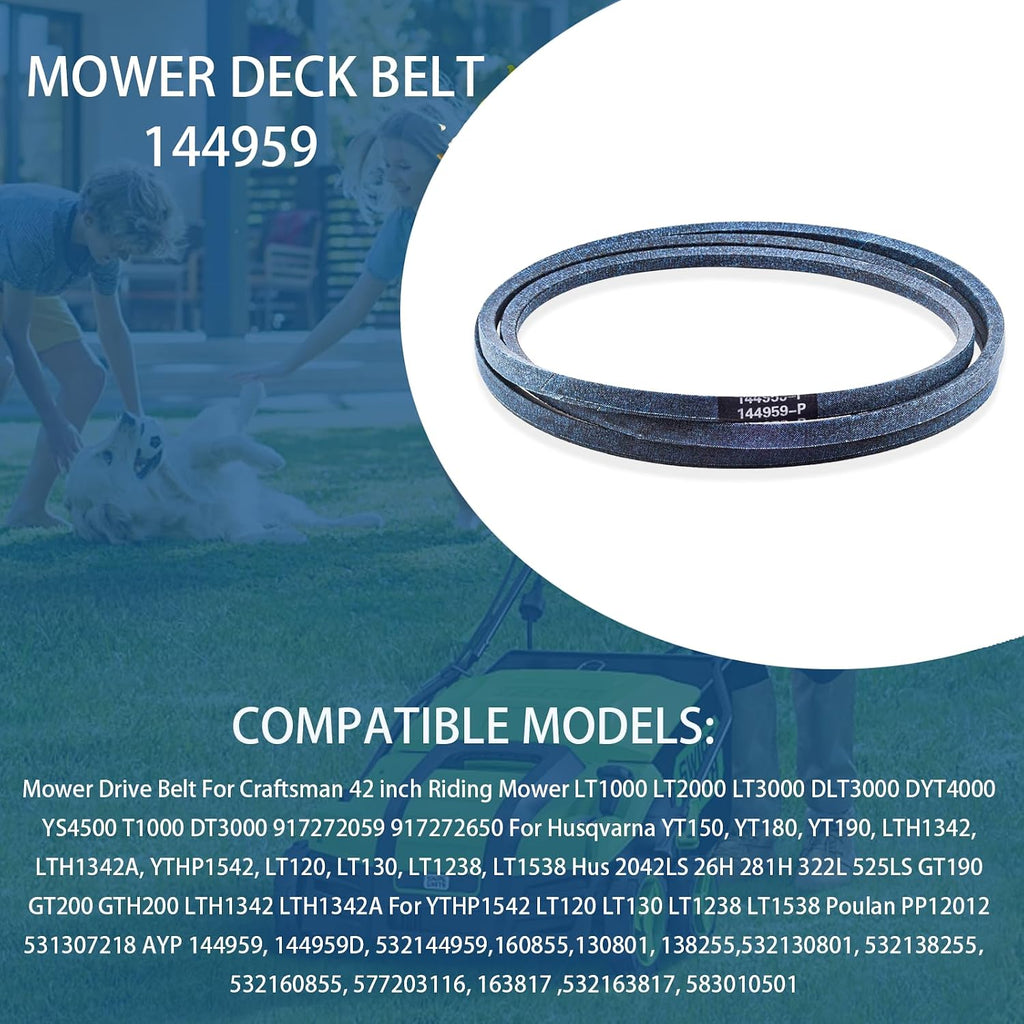 144959 532144959 Mower Drive Belt for Craftsman,Husqvarna,Poulan,AYP