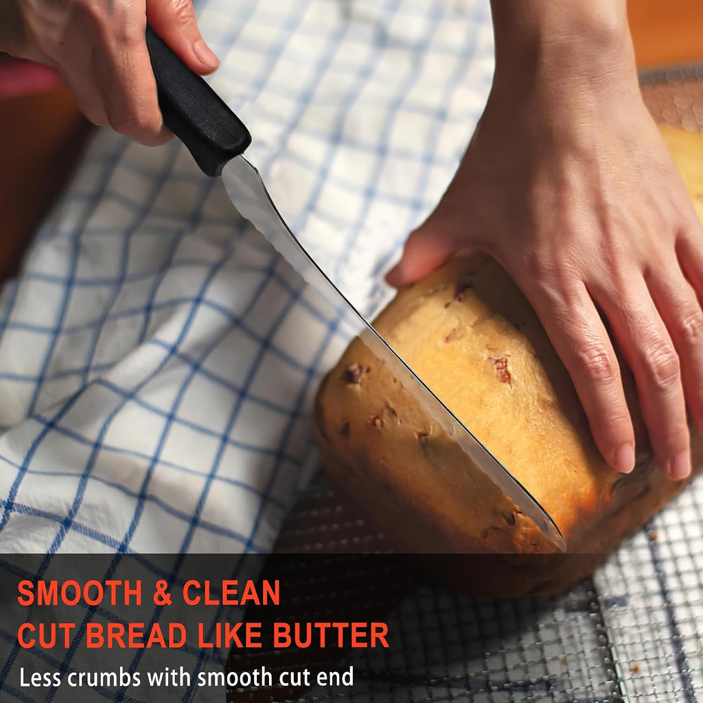 9 Inch Offset Serrated Bread Knife, for Homemade Sourdough & Cake