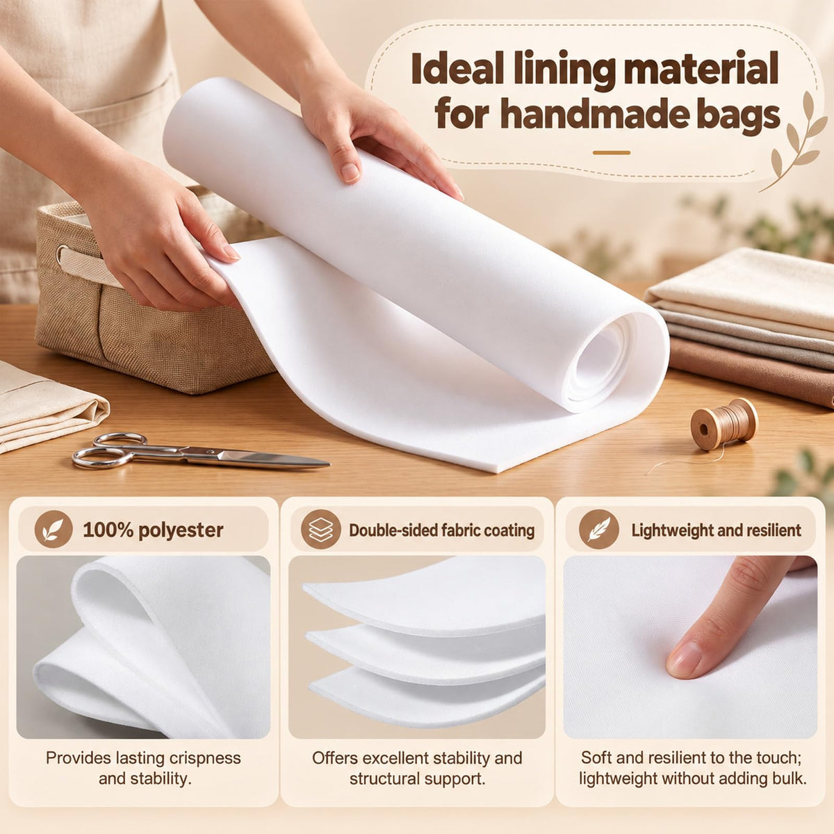 Soft Stable Foam Stabilizer 14X 157'' Sew in Stabilizer Interfacing for