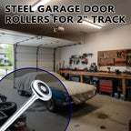 Mindoub 20-Pack 9" Long Stem Steel Garage Door Rollers Bulk - Commercial Grade Heavy Duty Replacement for 2" Track - Quiet 10-Ball Precision Bearings, Anti-Shake & High Load Capacity