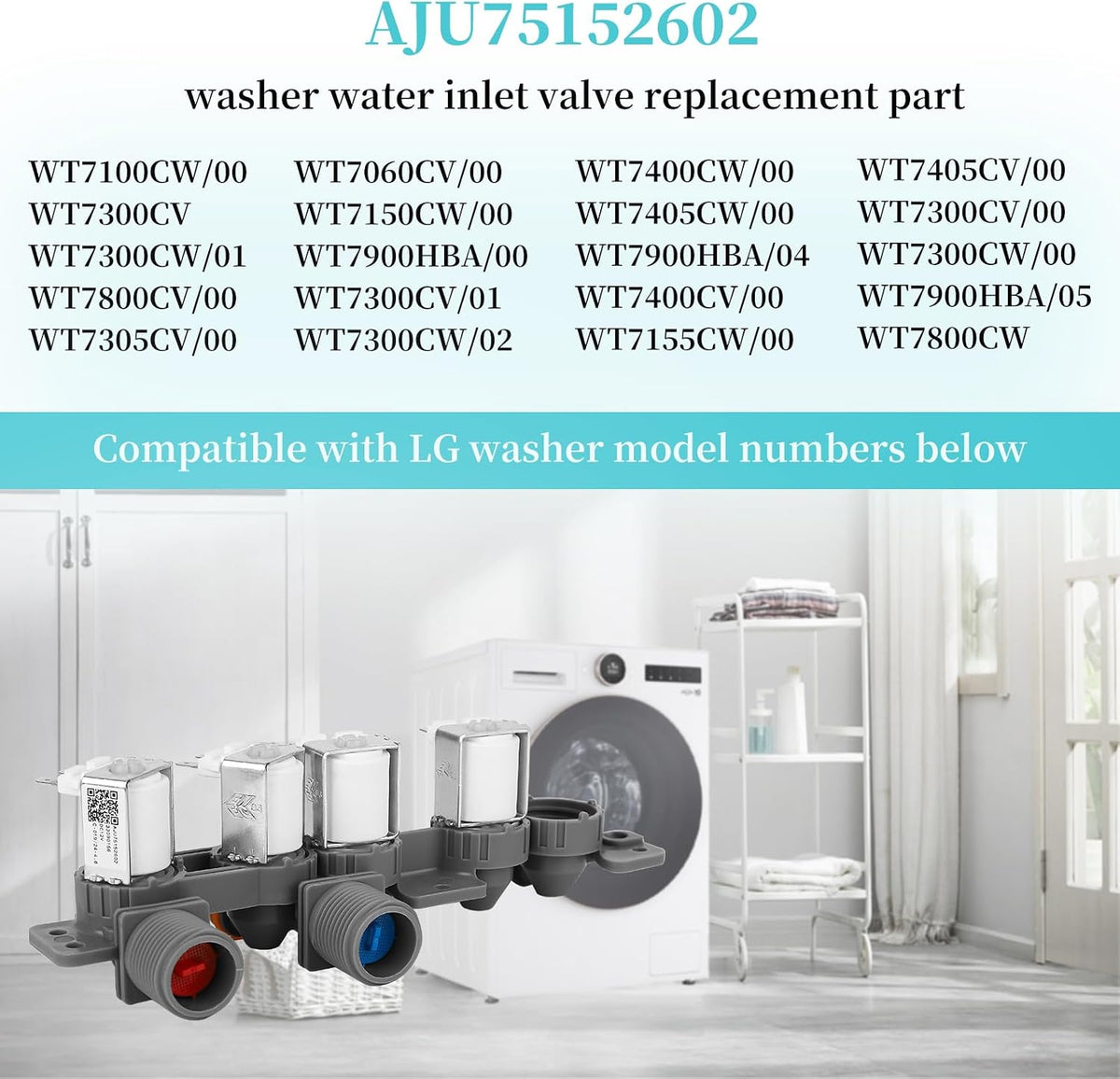 AJU75152602 Washer Inlet Valve Assembly for LG Washing Machine
