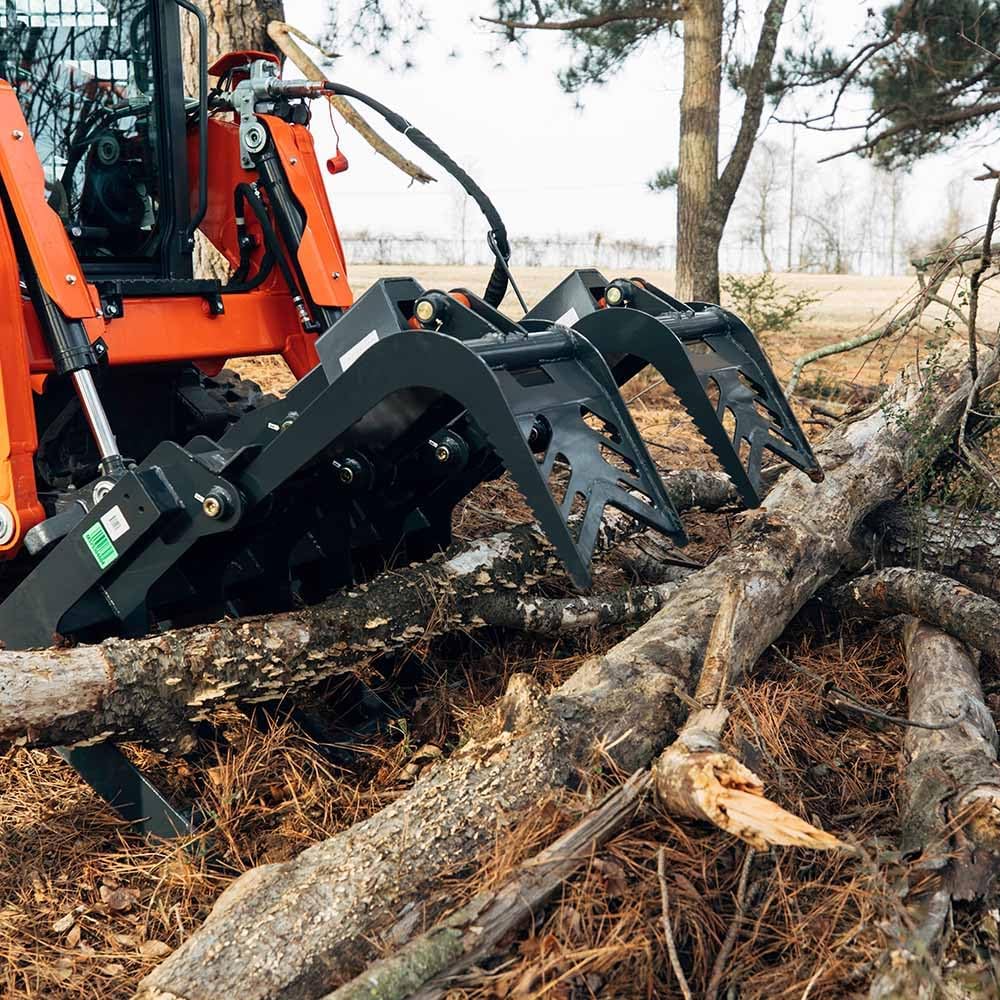 72" Grade 50 Standard Series Root Grapple Bucket for Skid Steers, Fits SSQA, Twin Hydraulic Cylinders for Medium-Duty