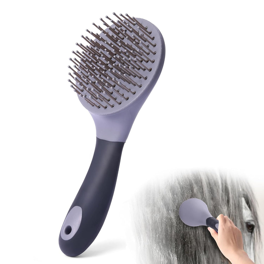 Equine Mane & Tail Combs Horse Brush Shedding Brush Grooming Tool for Horse (Gray)