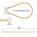 8 Pack Magnetic Curtain Tiebacks with Pearls,Window Treatment Holdbacks