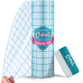 Vinyl Transfer Tape Roll (12-in x 25-FT) Clear w/Blue Grid (Made in USA)
