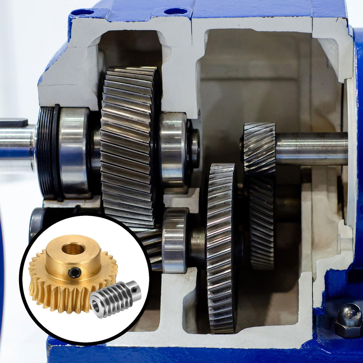uxcell Worm Gear Set Right Rotation 30T 1 Module 30:1 Reduction Rate