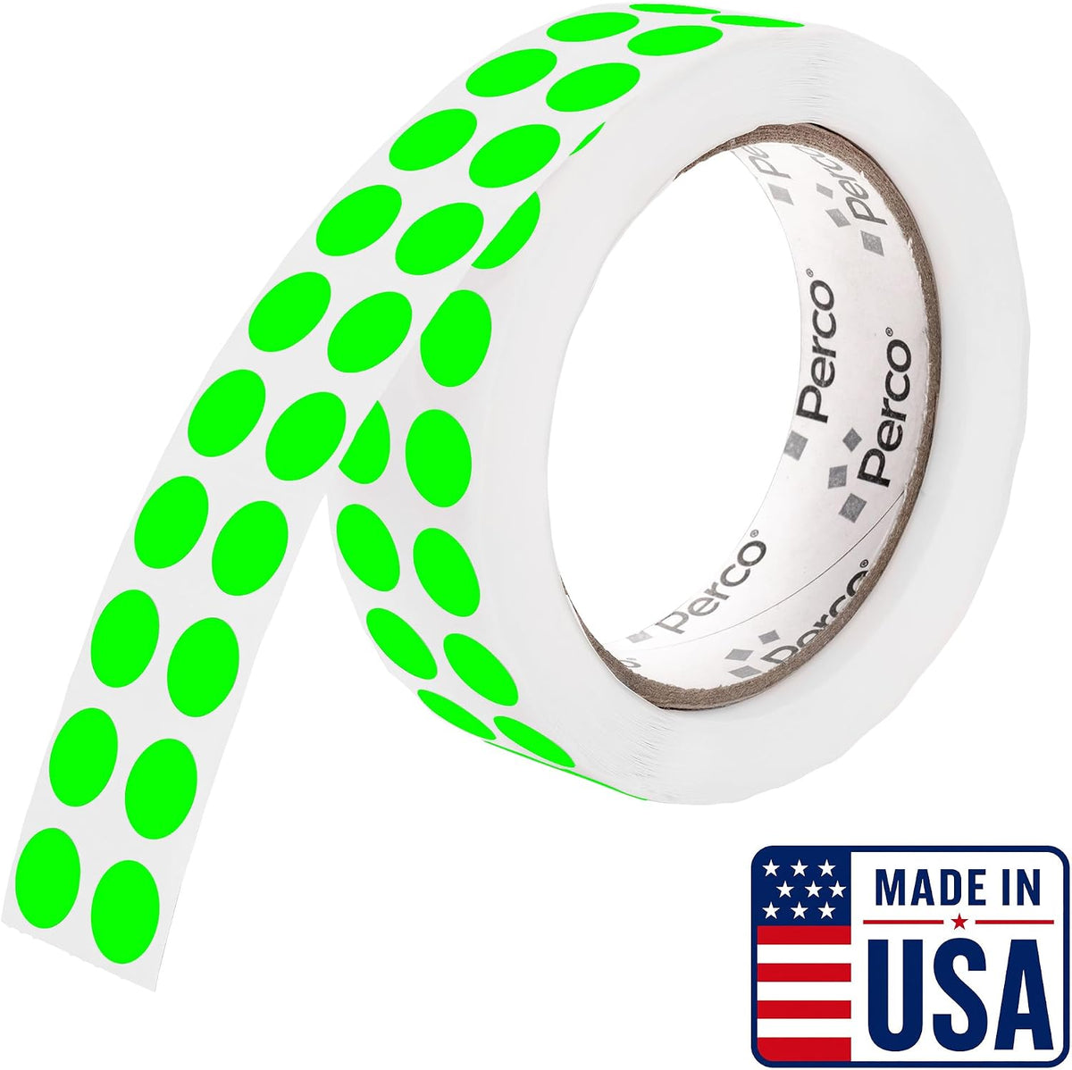 Neon Green Round Circle Dot Sticker 1/2-Inch Labels with Perforation for Easy Tear-Off, 3,000/Roll—Events, Checklists