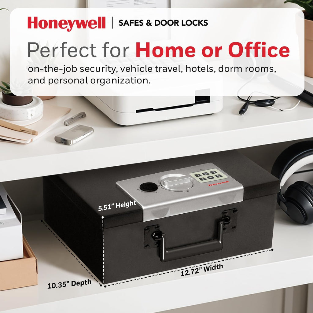 Hideable Small Safe Box - Fire Resistant Document Safety Box for Home - Steel Security Digital Code Lock for Personal