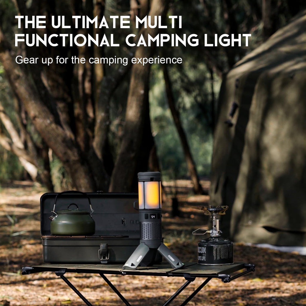 Telescopic Camping Lights with Stand, 40H Playtime, Magnetic Base | 12000mAh Portable Flashlight, RGB Ambient