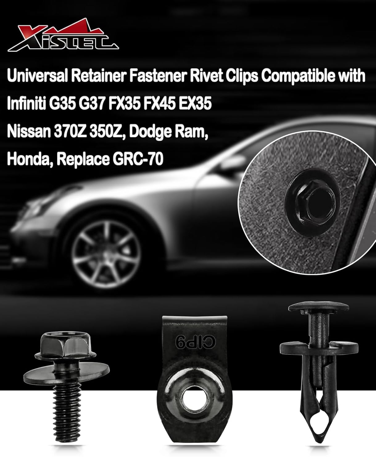 80PCS Universal Engine Splash Shield Guard Screws & Bumper Clips Fasteners Kit - Car Under Cover Fender Liner
