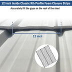 12 in Inside Classic Rib Profile Foam Closure Strips for Metal Roofing