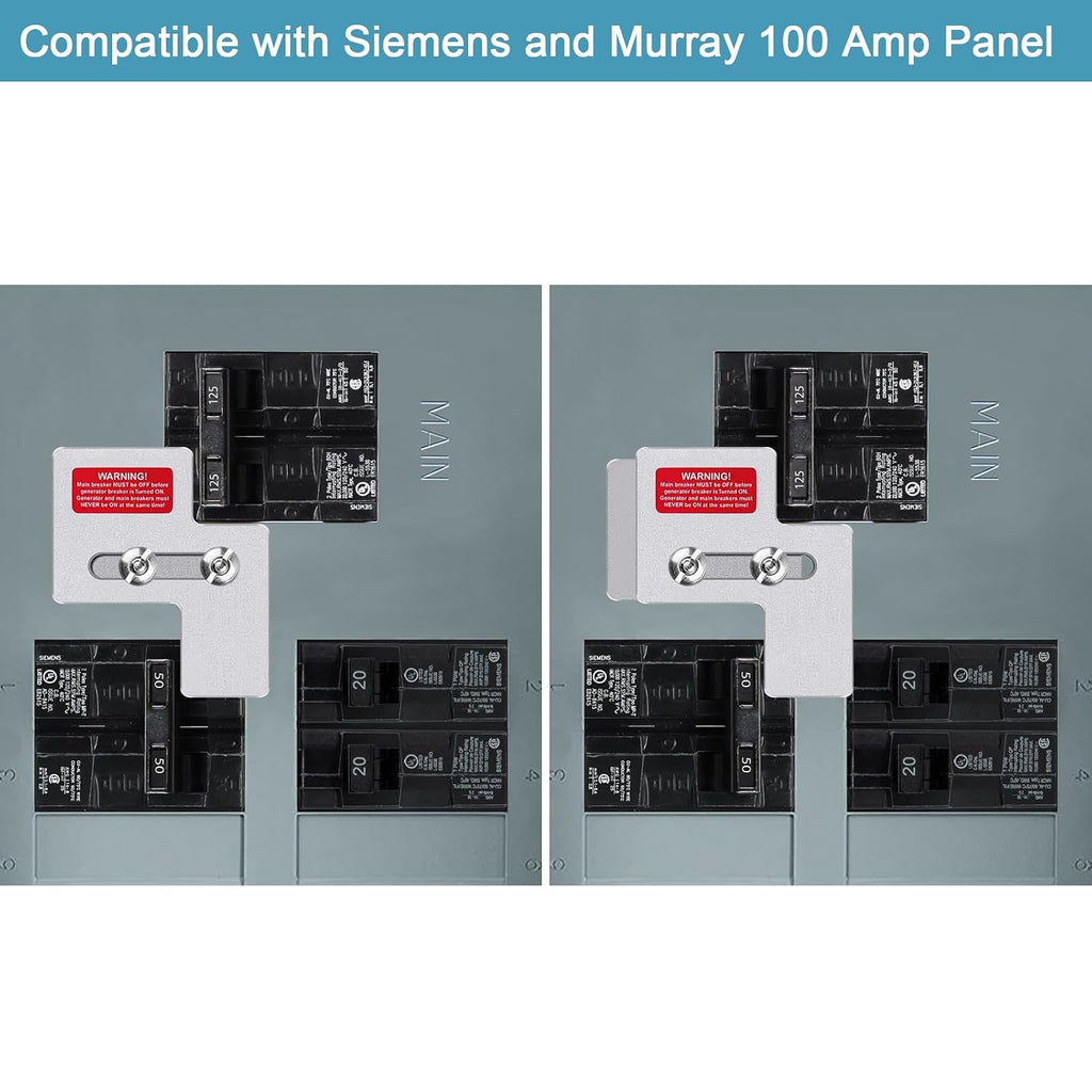 Generator Interlock Kit for Siemens 100 Amp or Murray 100 Amp Panels
