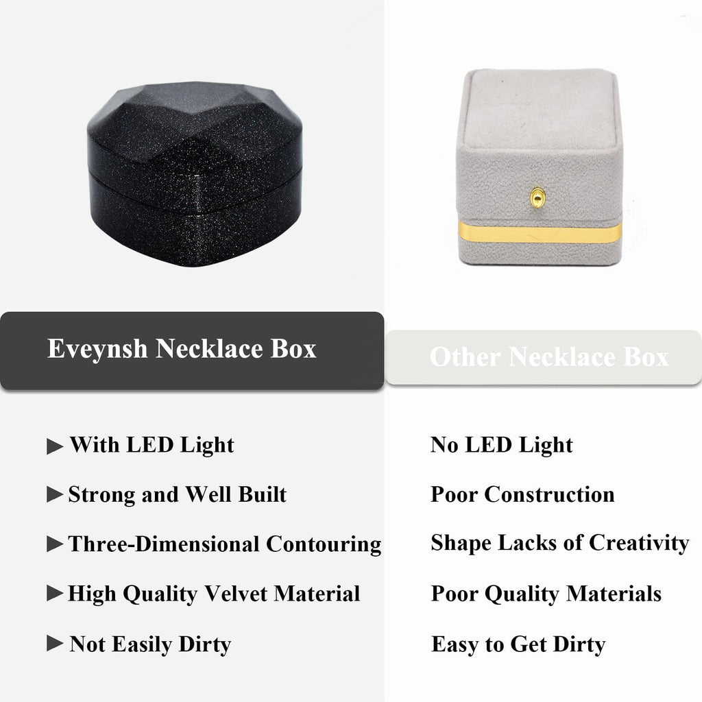 LED Heart Necklace Presentation Box with Automatic Light