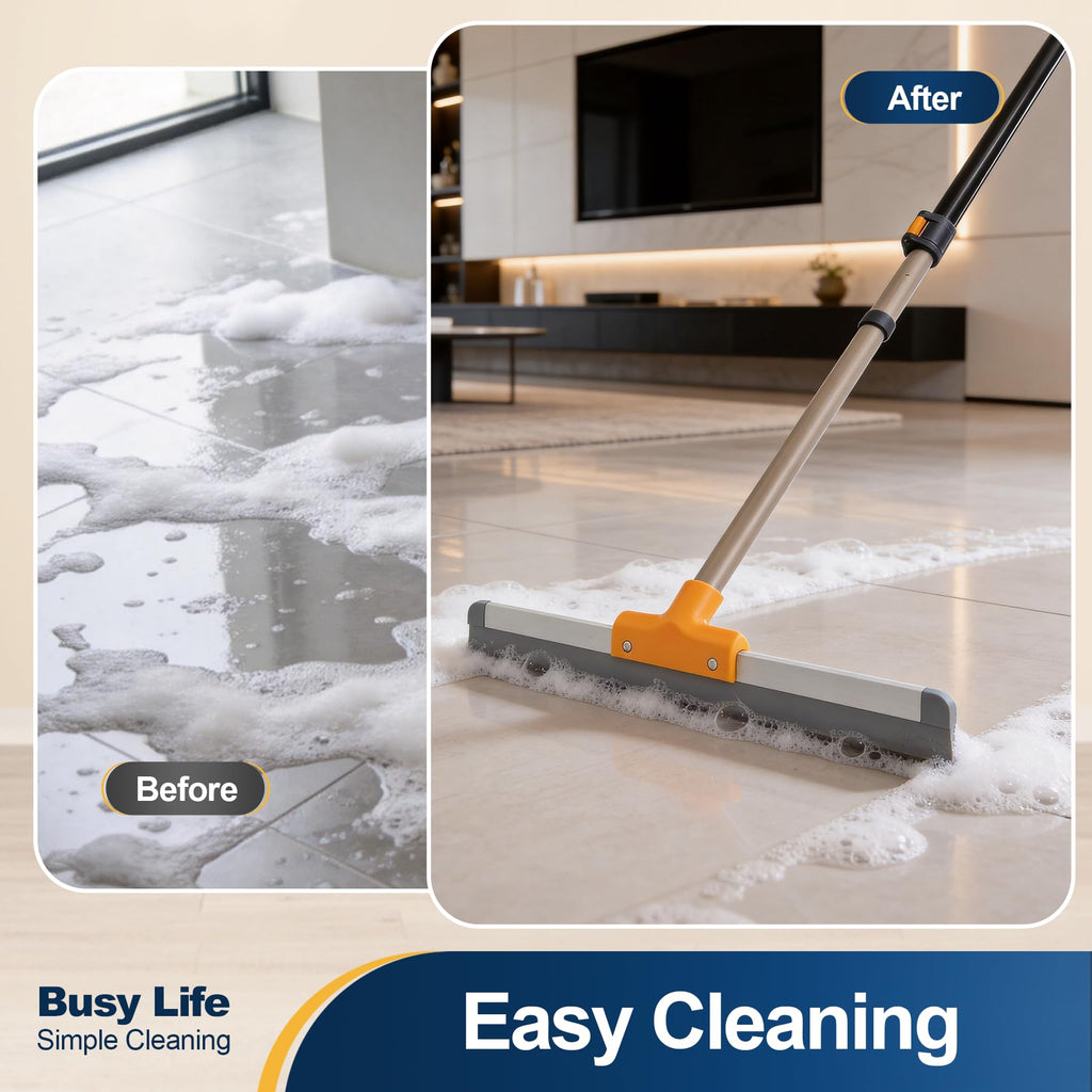 Rubber Floor Squeegee TPR Blade Scrubber Broom Shower Squeegee
