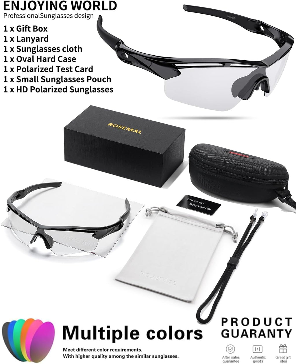 Sports Sunglasses Polarized Cycling Running Glasses for Men Women | Anti-fog Anti-slip Outdoor Baseball Golf Hiking