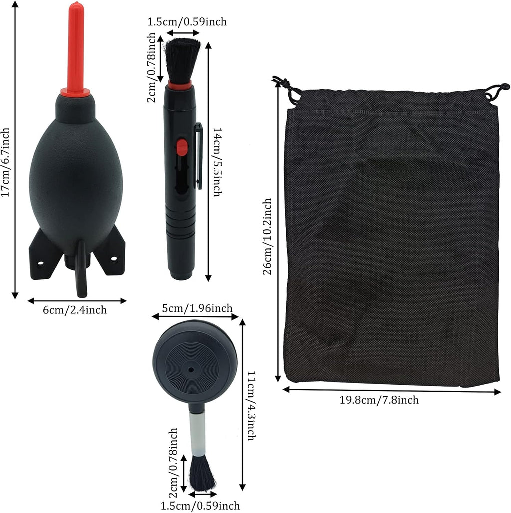 Lens Cleaning Kit Contains Rubber Rocket Air Blower Duster & Cleaning Pen | Equipped with air blowers and
