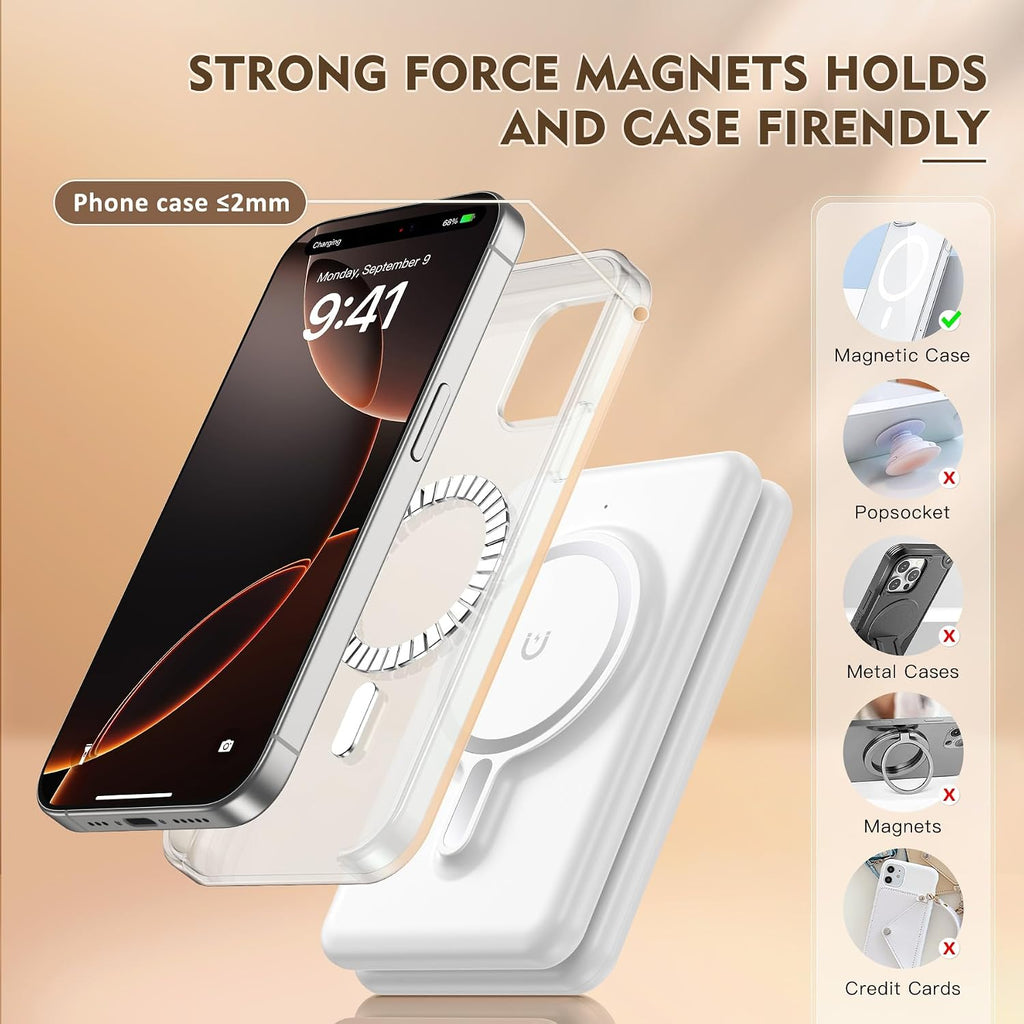 Magnetic Wireless Charger for iPhone: 3 in 1 Travel Charging Station for Apple Devices for iPhone 17 Air 16 15 14 13