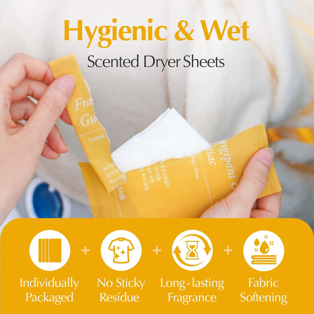 Scented Dryer Sheets, Pre-Moistened Fabric Softener Sheets, Reduces Static, Fights Wrinkles, Plant-Based