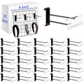 25 Set 6 Inch Grid Wall Hooks, Gridwall Accessory Rack Hooks Panel Hanger, Heavy Duty Double Bar with Price Tag Black
