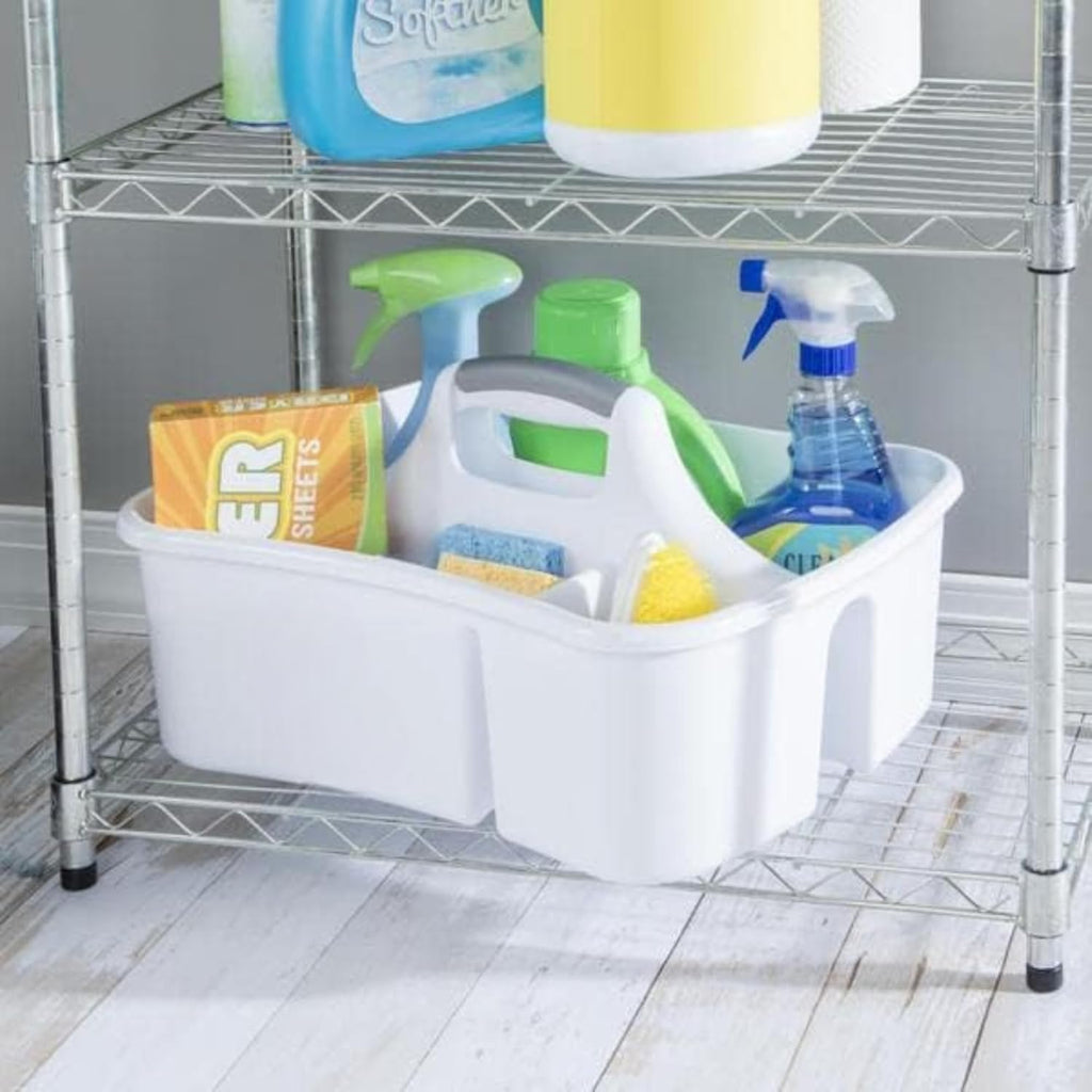 Extra Large 5 Gallon Divided Cleaning Caddy Organizer with Handle | Cleaning Supplies for Housekeeping, Shower Caddy