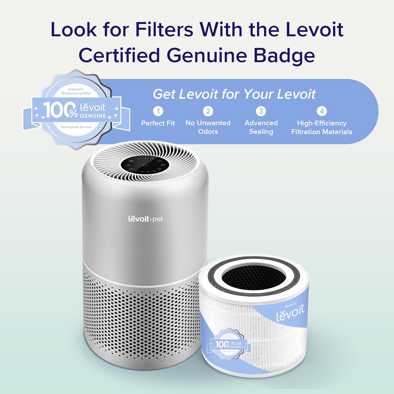 Air Purifier for Home Pets, Large Room Bedroom, AHAM VERIFIDE | HEPA Sleep Mode, Efficient Filter for Pet Dander