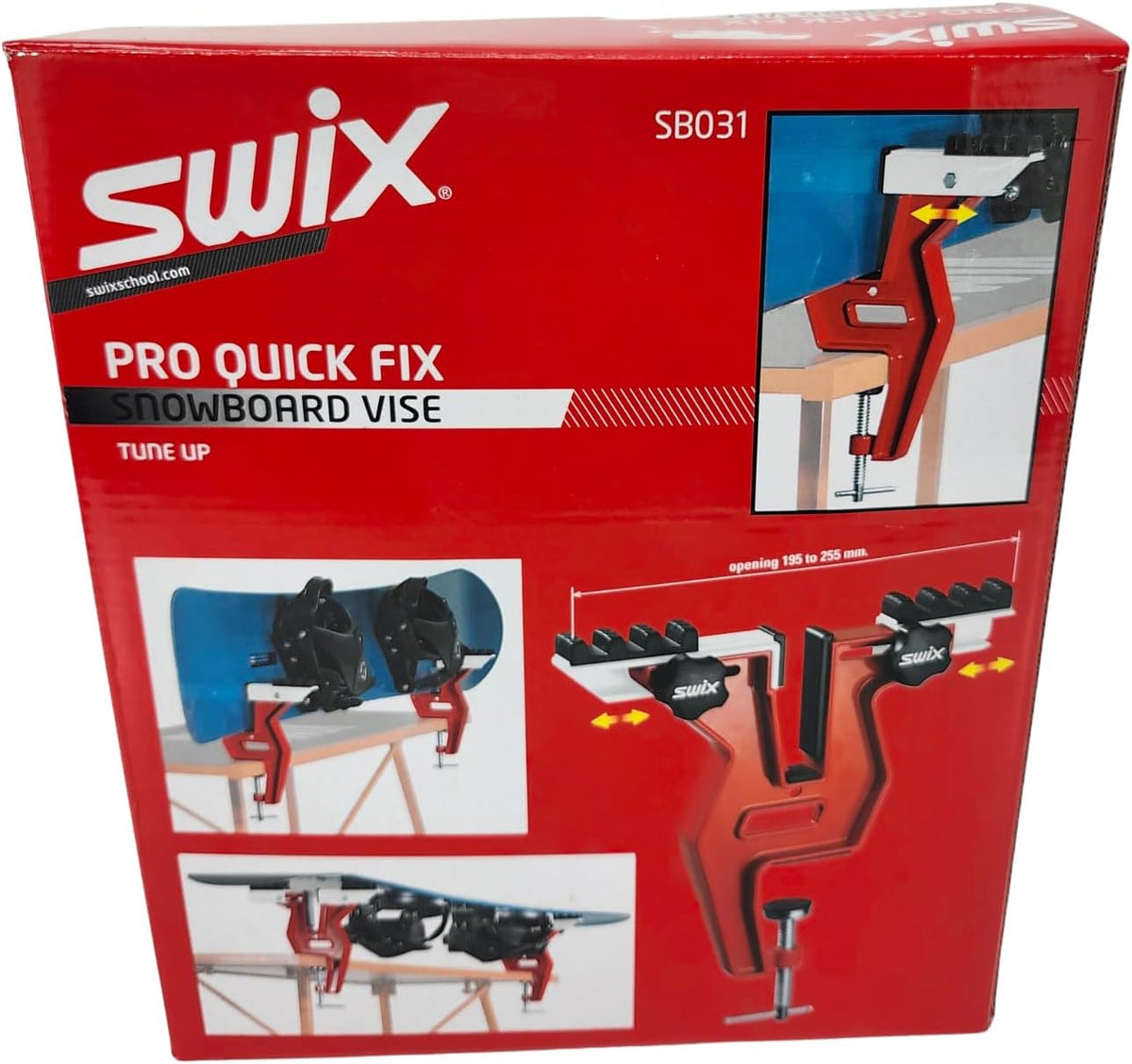 Pro Snowboard Vise Clamp for Workbench Tuning, Adjustable Width