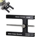 Aluminum Brake Booster Rod Adjustment Tool, Brake Master Cylinder Depth Checker Fits Most Boosters with Adjustable Pins for Accurate Pedal Travel (Black)