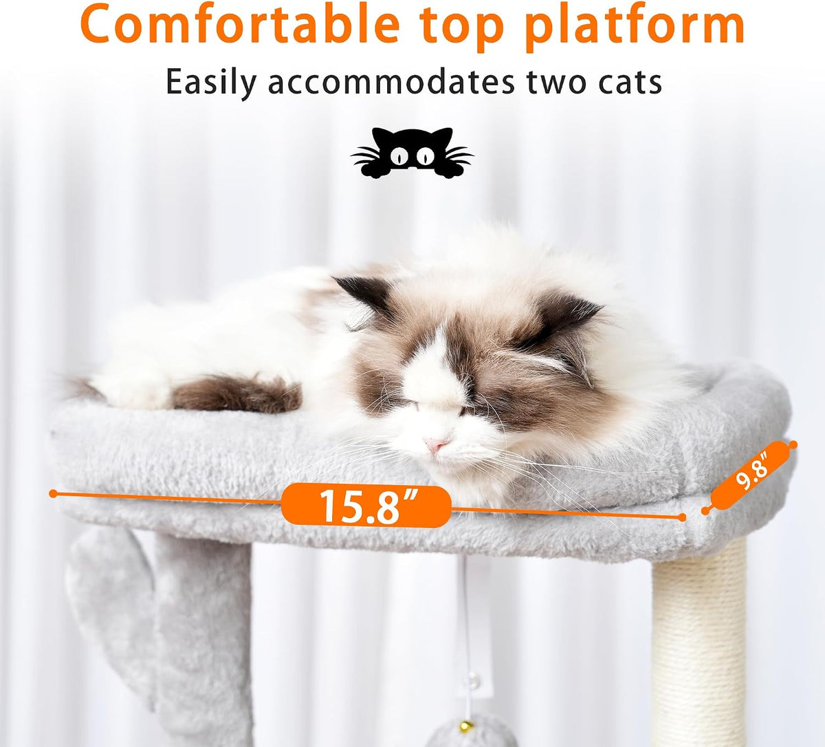 Cat Tree, 39" Tower with All-Sisal Wrapped Scratching Post HCT006SW