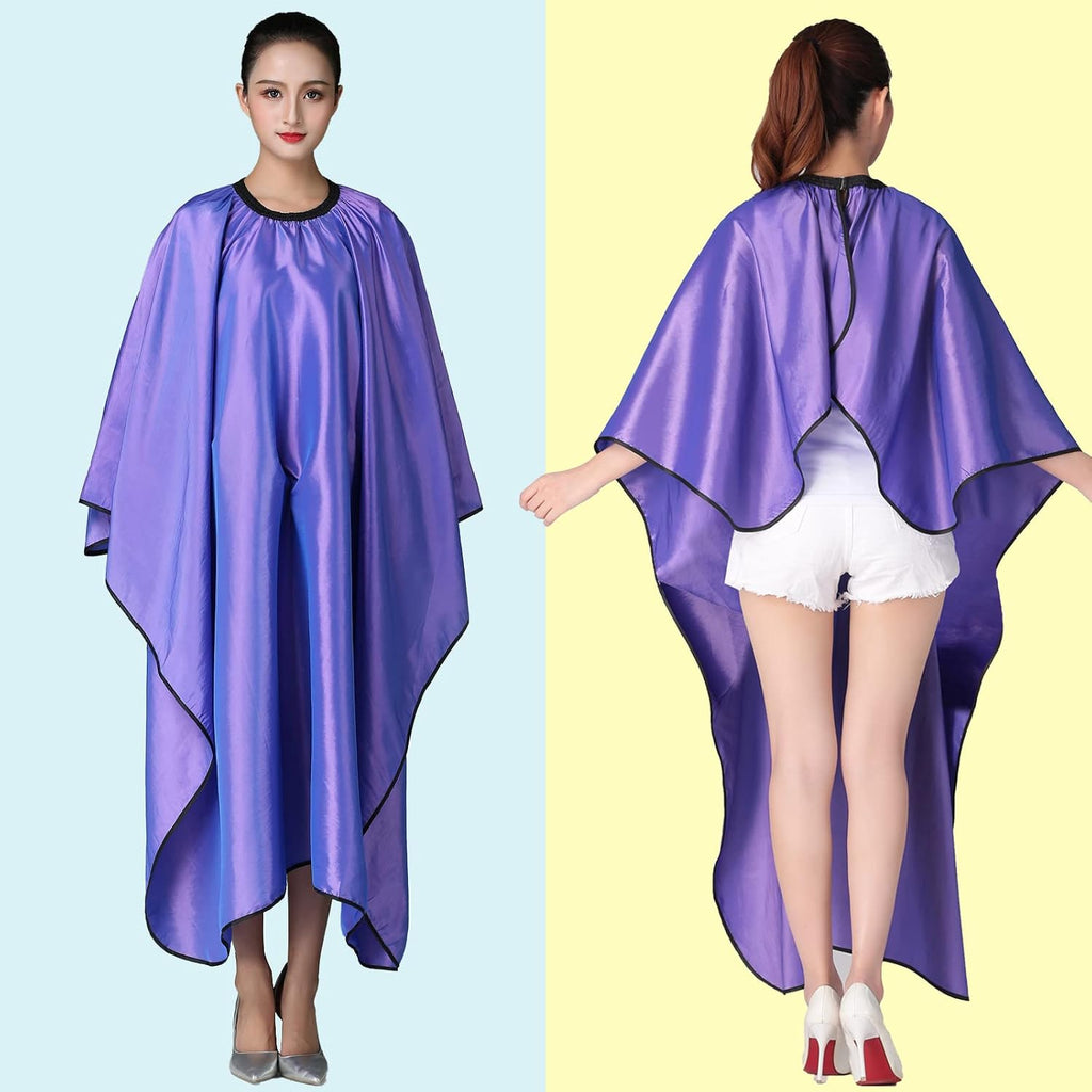 Barber Hair Cutting Cape with Adjustable Neckline 55" x 63" Purple | Waterproof; Unisex; Adjustable metal clip;