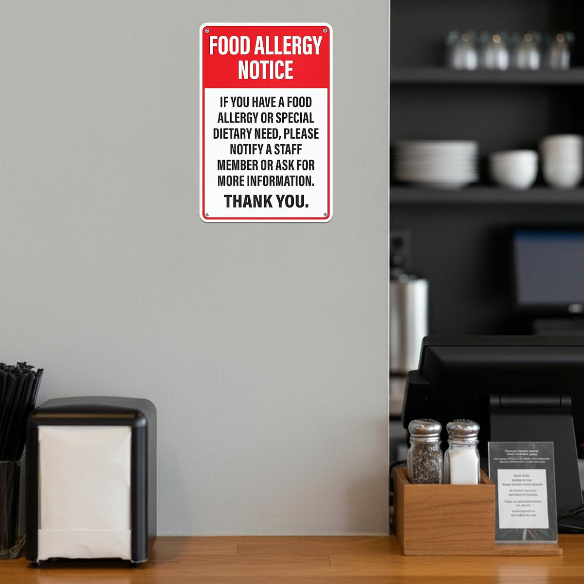 Food Allergy Notice Sign 12" x 8"