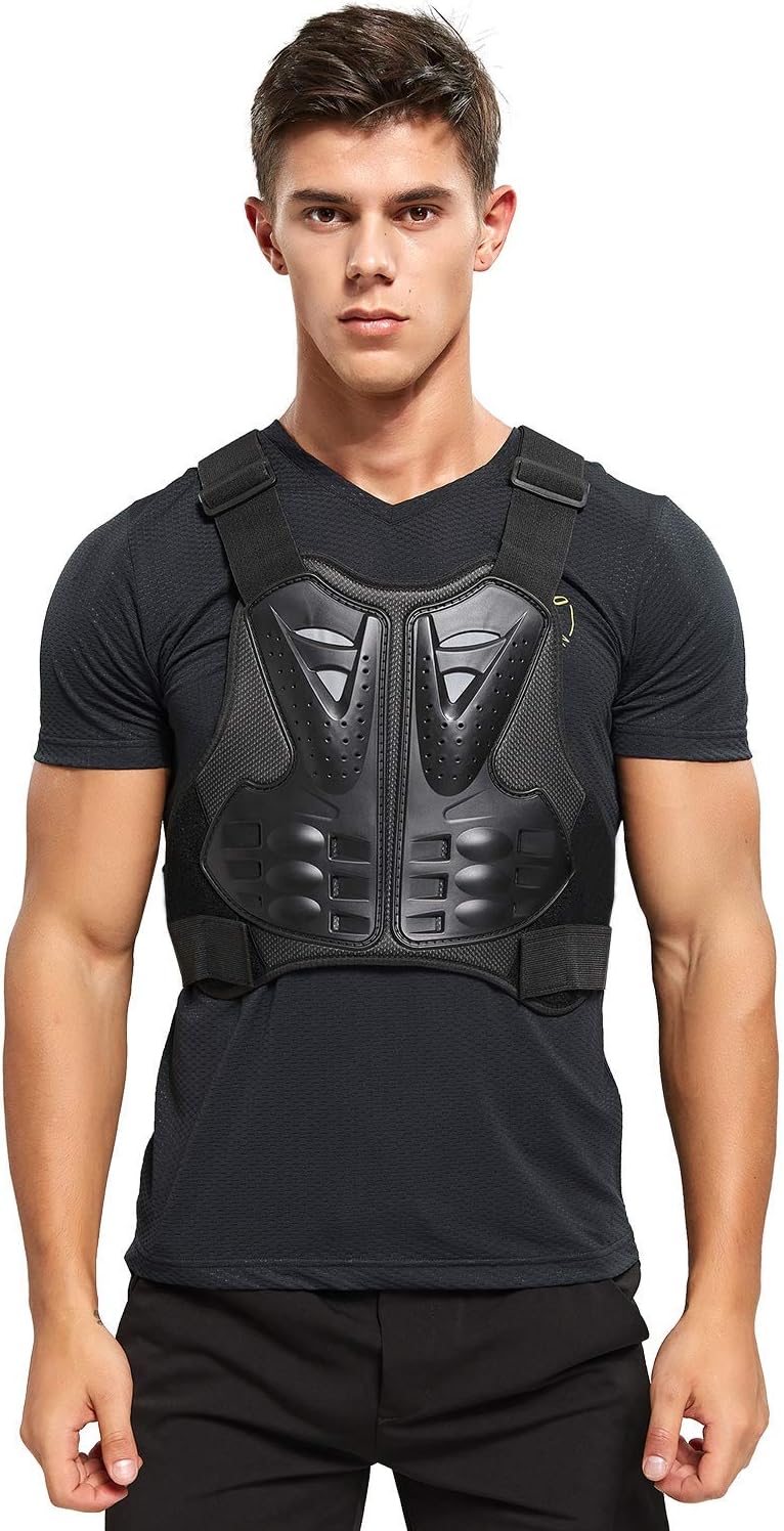 Motorcycle Armor Vest Chest Back, Motocross Body Guard Vest Skiing Riding Skating Anti-Fall Vest Protective Gear