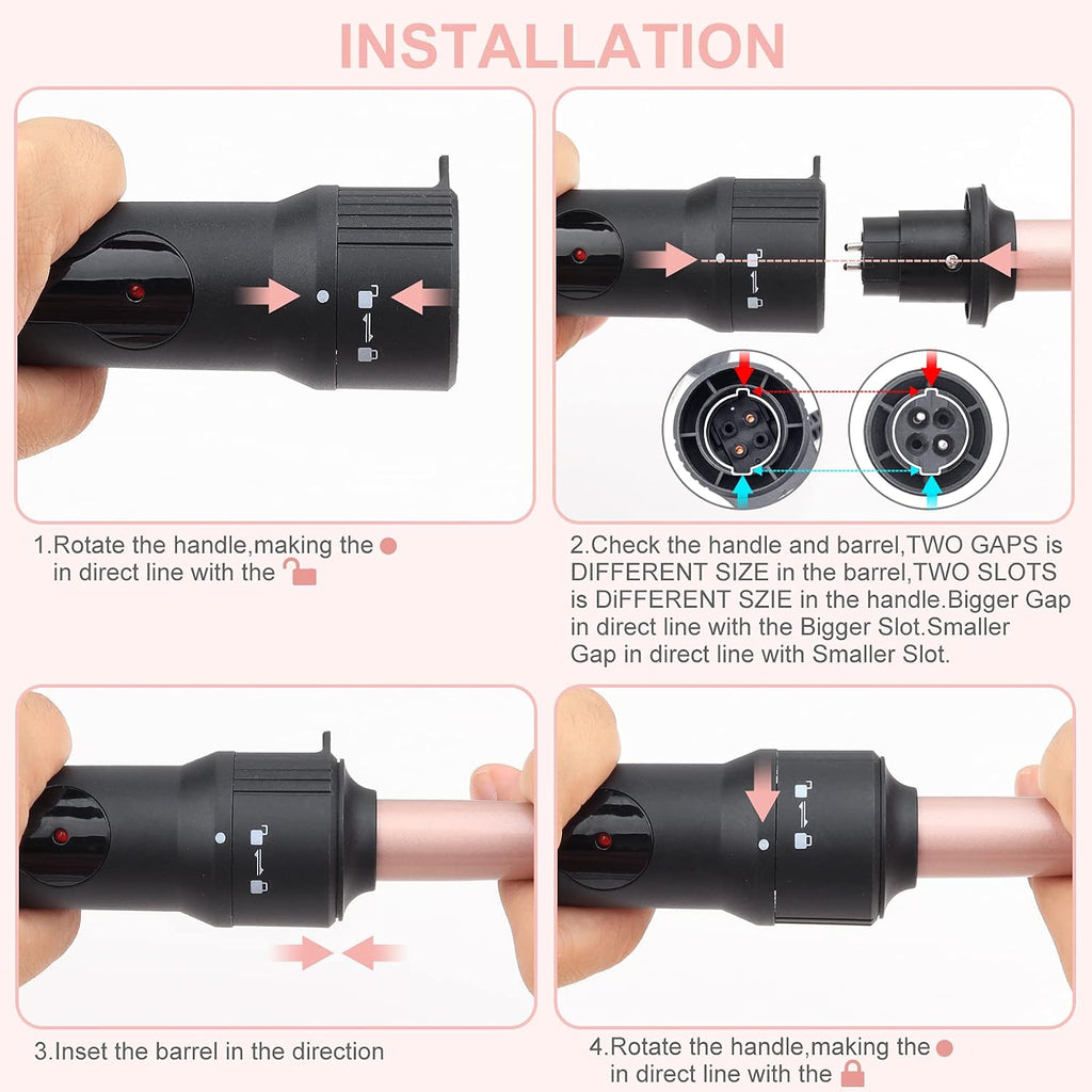 Wand Curling Iron Hair Crimper Tool, Emocci Pro Large 3 Barrels (0.35" - 1.25" Ceramic Barrel) Hair Wand Curler for