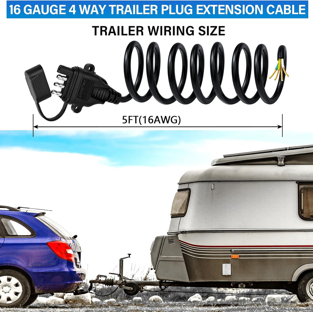 16AWG 5 FT 4 Pin Trailer Connector 4 Pin Trailer Wiring Harness