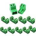 10 Sets 2-Pin 5.08mm Pitch Green IDC Push-In PCB Mount Plastic Terminal Block Connector