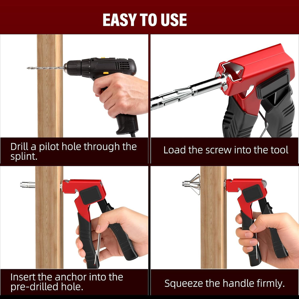 Heavy Duty Molly Bolts for Drywall (0.12"-1.28") - 34PCS in 3 Sizes Metal Hollow Wall Anchors & Screws Kit