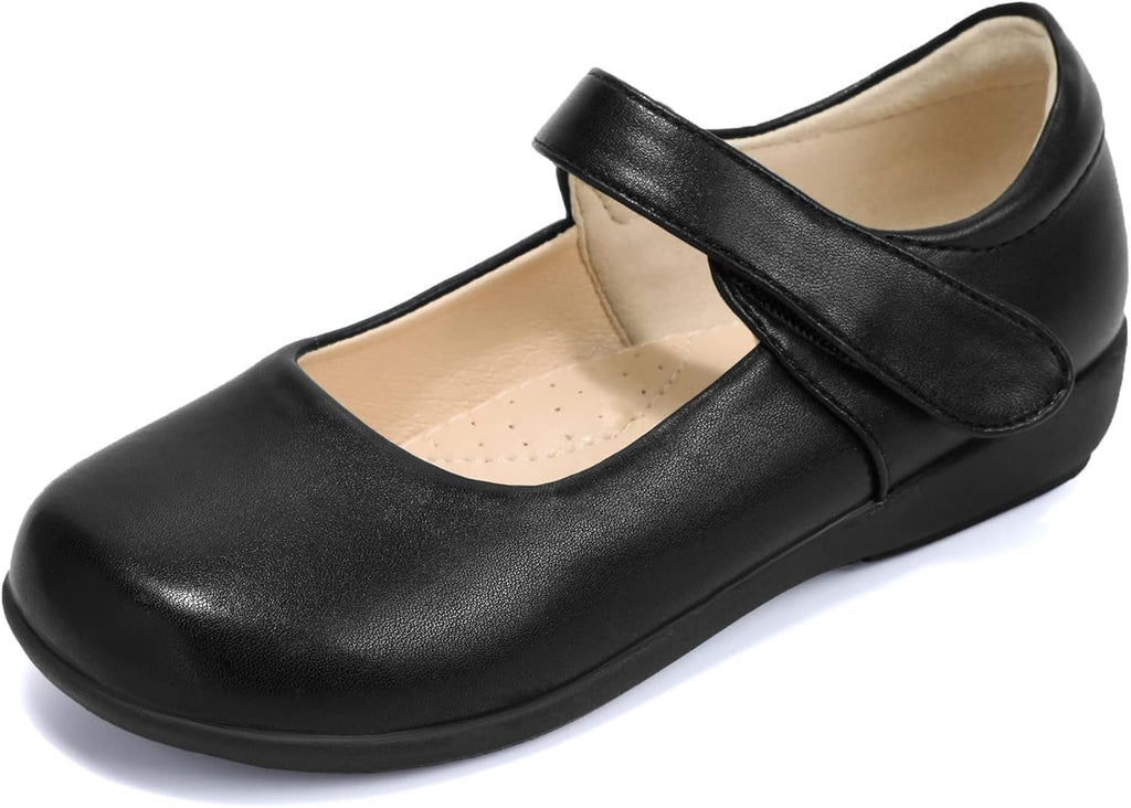 Girls Mary Jane School Uniform Flats Dress Shoes | Toddler/Little Kid/Big Kid, Roomy Round Toe, Breathable Insoles