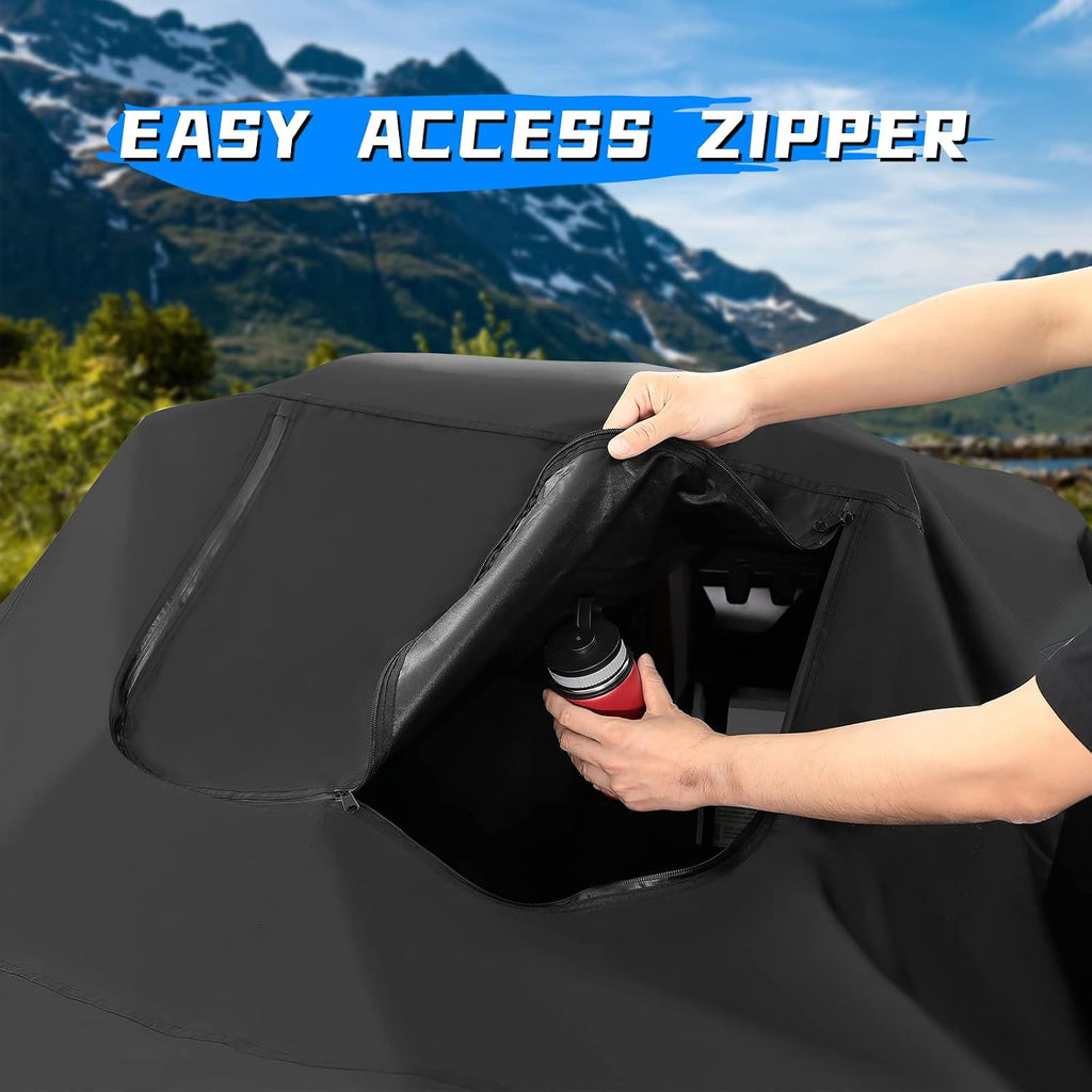 Universal 300D Trailerable ATV Cover, 4 Wheeler Cover 95'' X 50'' X 48'' | 3 Windproof Buckle Straps
