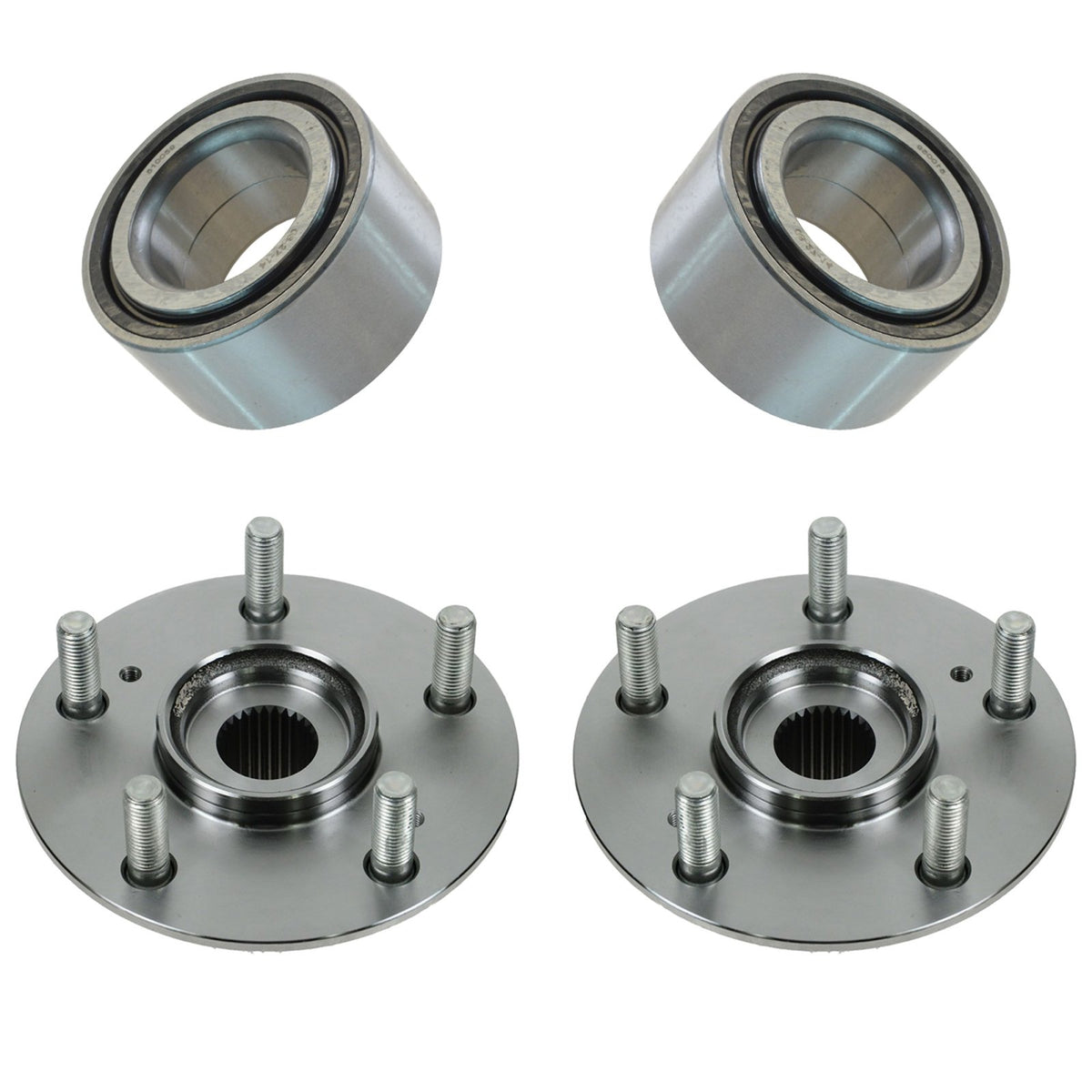 TRQ 2 Piece Front Wheel Bearing & Hub Kit Set