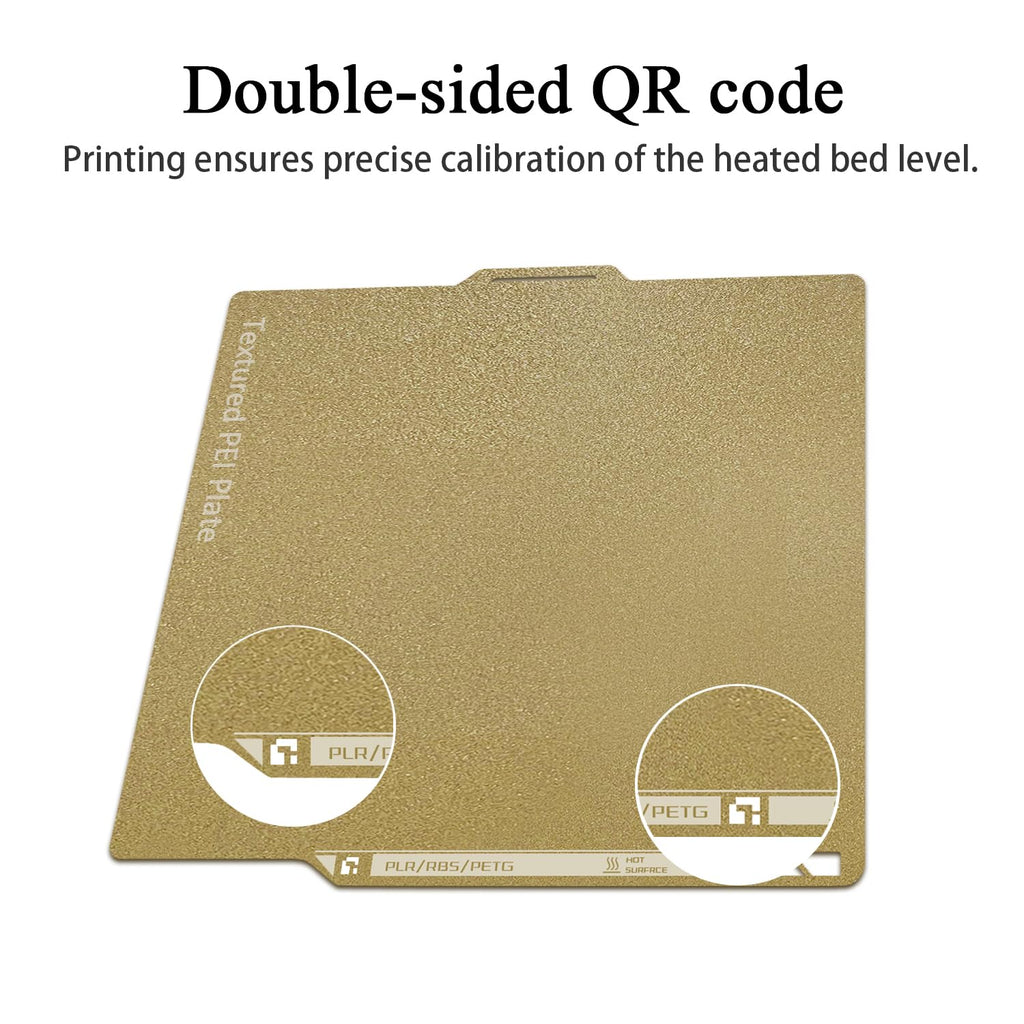 P2S Textured Build Plate with QR Code for P2S/X2D/P1S/P1P/A1/X1C | 257x257mm Dual-Sided PEI Sheet, Spring Steel