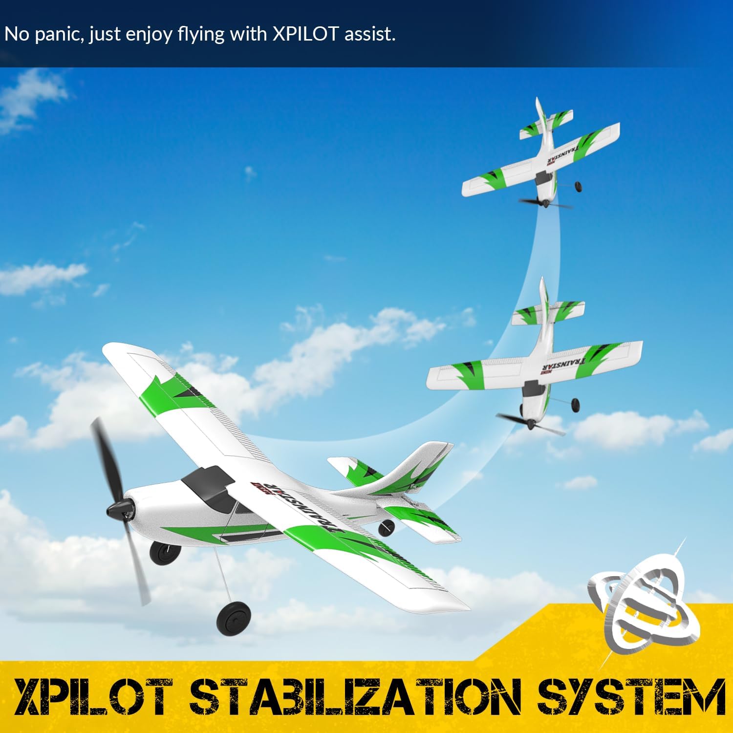 RC Plane, 3 Channel Remote Control Plane for Beginners & Adults | Trainer RC Airplane, Prop Saver, 6-Axis Gyro