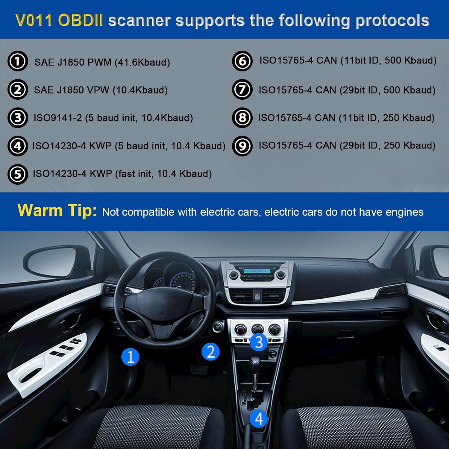 OBD2 Scanner Bluetooth 5.4 for iOS and Android, Live Data, Code Reader | Check Engine Light Reset, Live Data &