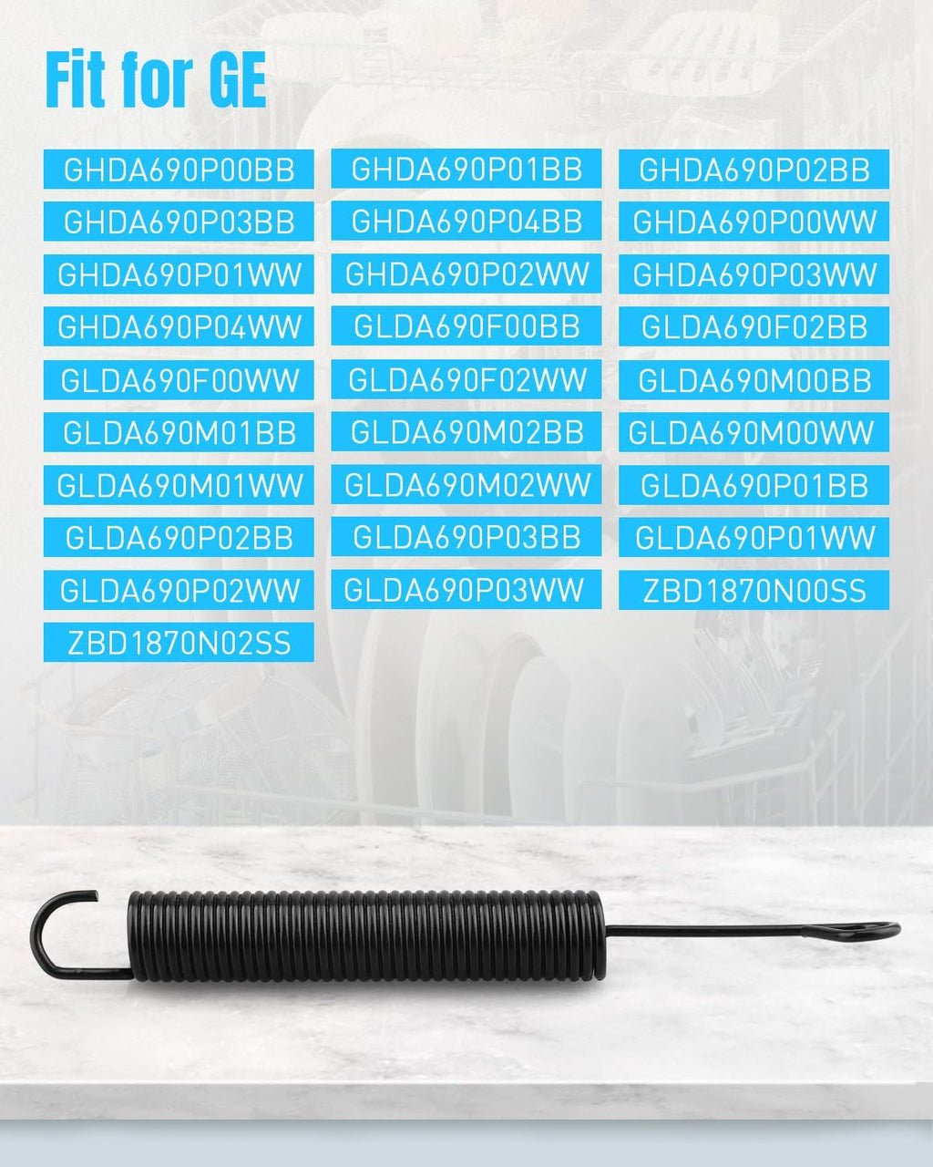 WD03X10030 Dishwasher Door Hinge Spring Fit for GE GHDA690P00BB